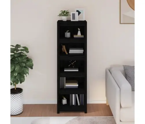 Raamatukapp, Must, 50 X 35 X 154 cm Männipuit