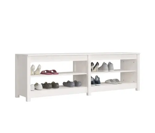 Apavu Plaukts/Sols, Balts, 160X36,5X50 Cm, Priedes Masīvkoks Vidaxl