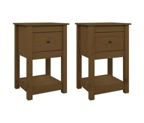Naktsskapīši, 2 Gab., Brūni, 40X35X61,5Cm Cm, Priedes Masīvkoks Vidaxl