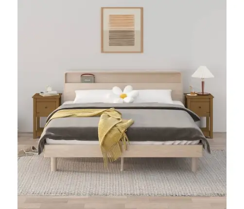 Naktsskapīši, 2 Gab., Brūni, 40X35X61,5Cm Cm, Priedes Masīvkoks Vidaxl