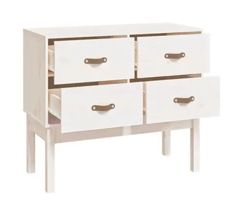 Konsoles Skapītis, Balts, 90X40X78 Cm, Priedes Masīvkoks Vidaxl