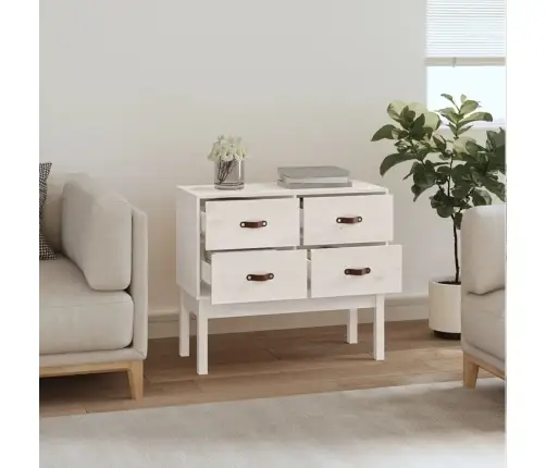 Konsoles Skapītis, Balts, 90X40X78 Cm, Priedes Masīvkoks Vidaxl