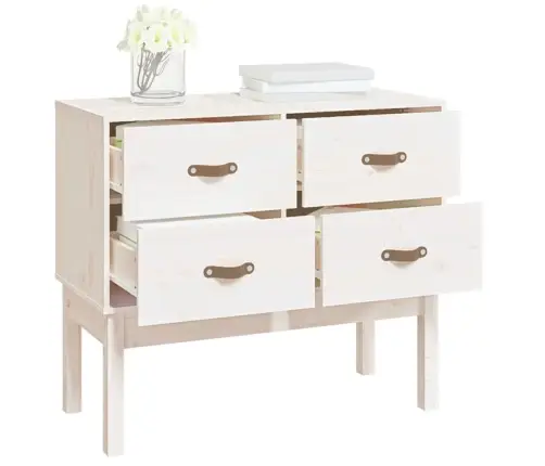 Konsoles Skapītis, Balts, 90X40X78 Cm, Priedes Masīvkoks Vidaxl