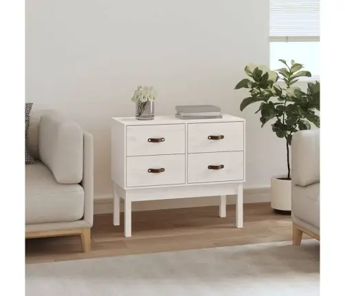 Konsoles Skapītis, Balts, 90X40X78 Cm, Priedes Masīvkoks Vidaxl