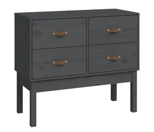 Konsoles Skapītis, Pelēks, 90X40X78 Cm, Priedes Masīvkoks Vidaxl