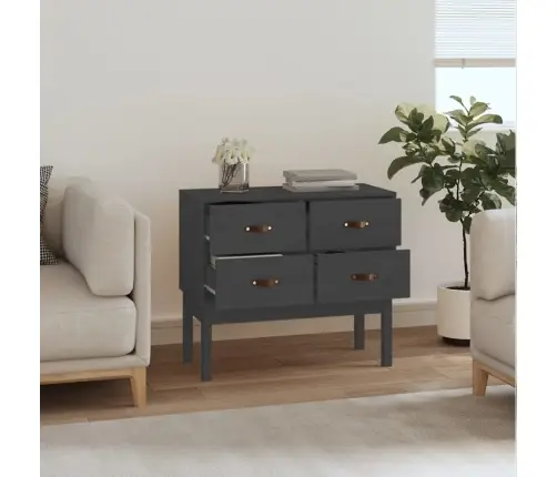 Konsoles Skapītis, Pelēks, 90X40X78 Cm, Priedes Masīvkoks Vidaxl