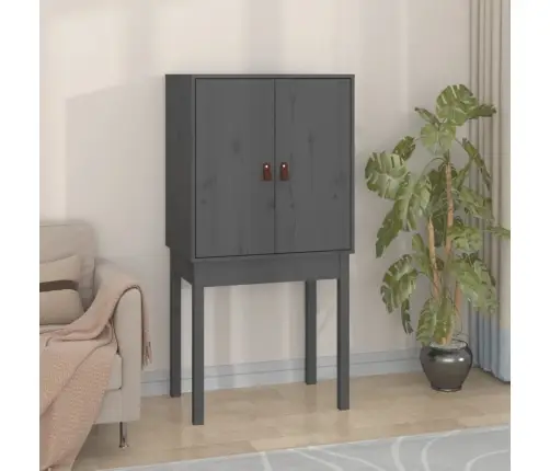 Komoda, Pilkos Spalvos, 60X40X120cm Pušies Medienos Masyvas