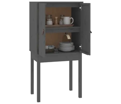 Komoda, Pilkos Spalvos, 60X40X120cm Pušies Medienos Masyvas