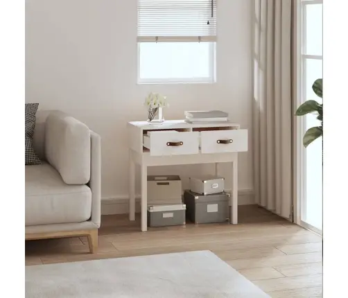 Konsoles Galdiņš, Balts, 76,5X40X75 Cm, Priedes Masīvkoks Vidaxl