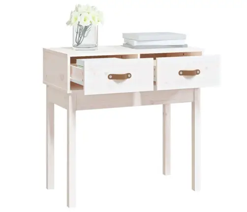 Konsoles Galdiņš, Balts, 76,5X40X75 Cm, Priedes Masīvkoks Vidaxl
