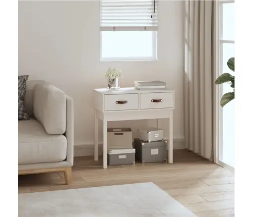 Konsoles Galdiņš, Balts, 76,5X40X75 Cm, Priedes Masīvkoks Vidaxl