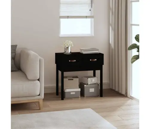 Konsoles Galdiņš, Melns, 76,5X40X75 Cm, Priedes Masīvkoks Vidaxl