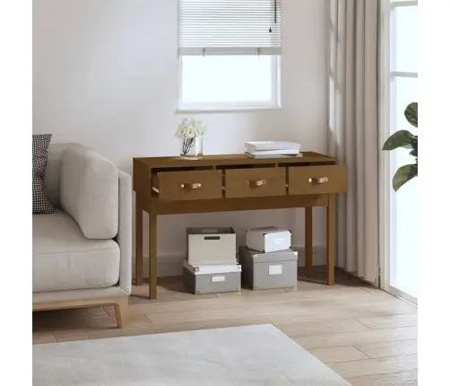 Konsolinis Staliukas, Medaus Rudas, 114X40X75cm Pušies Masyvas
