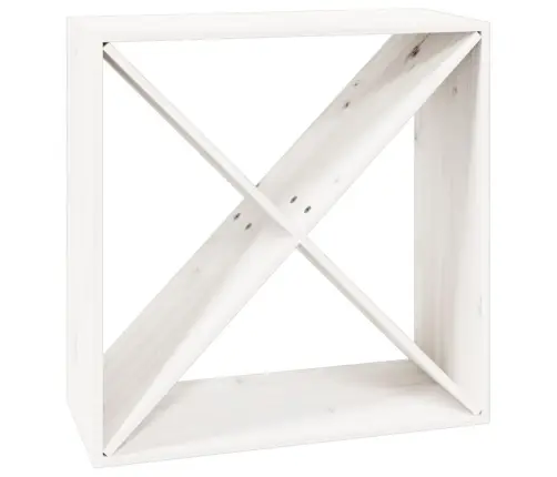 Vīna Pudeļu Plaukts, Balts, 62X25X62 Cm, Priedes Masīvkoks Vidaxl