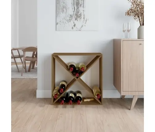 Vīna Pudeļu Plaukts, Medus Brūns, 62X25X62 Cm, Priedes Koks Vidaxl