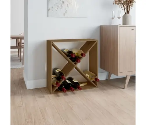 Vīna Pudeļu Plaukts, Medus Brūns, 62X25X62 Cm, Priedes Koks Vidaxl