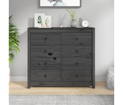 Šoninė Spintelė, Pilka, 100X40X90cm Pušies Medienos Masyvas