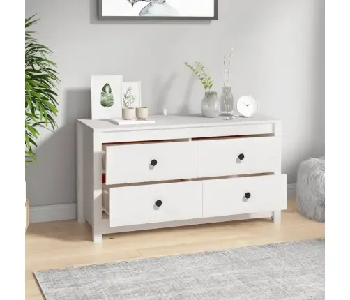 Skapītis, Balts, 100X40X54 Cm, Priedes Masīvkoks Vidaxl