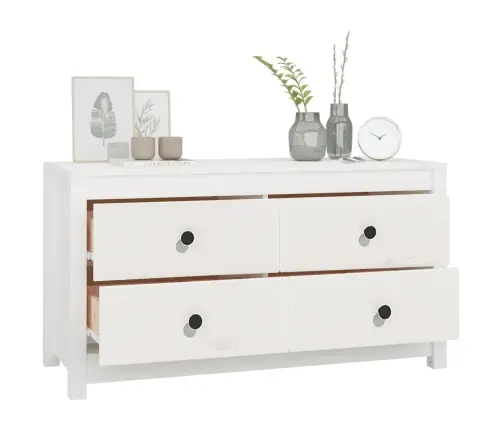 Skapītis, Balts, 100X40X54 Cm, Priedes Masīvkoks Vidaxl