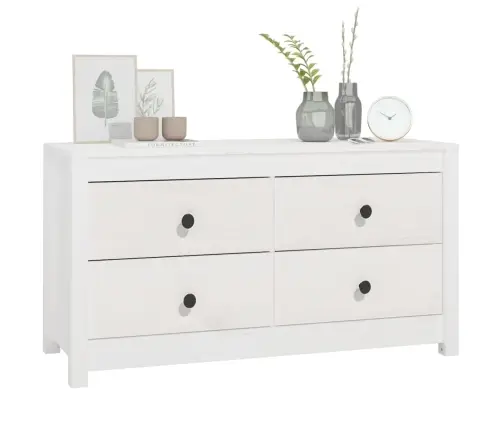 Skapītis, Balts, 100X40X54 Cm, Priedes Masīvkoks Vidaxl