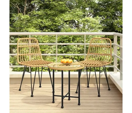 Dārza Krēsli, 2 Gab., Melni, 48X62X84 Cm, Pe Rotangpalma Vidaxl