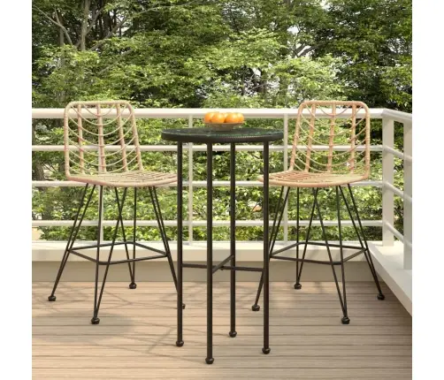 Baaritoolid 2 Tk, 45 X 56 X 103,5 cm Pe-Rotang Ja Teras Baaritoolid 2 Tk, 45 X 56 X 103,5 cm Pe-Rotang Ja Teras