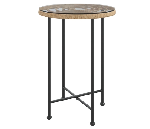 Ēdamgalds, Ø55 Cm, Rūdīts Stikls Un Tērauds Vidaxl