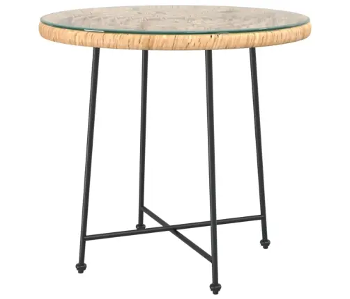 Ēdamgalds, Ø80 Cm, Rūdīts Stikls Un Tērauds Vidaxl
