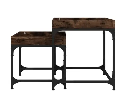 Galdiņi, 2 Gab., Kvēpināta Ozolkoka, Inženierijas Koks Vidaxl