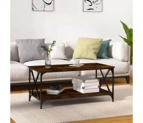 Galdiņš, Ozola Krāsa, 100X50X45 Cm, Inženierijas Koks, Dzelzs Vidaxl Galdiņš, Ozola Krāsa, 100X50X45 Cm, Inženierijas Koks, Dzelzs Vidaxl