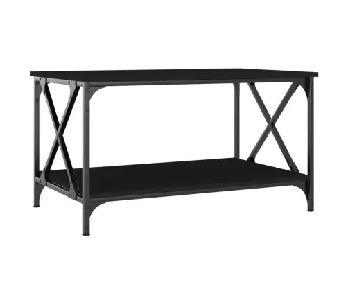 Kohvilaud, Must, 80 X 50 X 45 cm Tehispuit Ja Raud