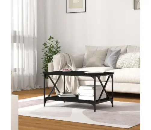 Kohvilaud, Must, 80 X 50 X 45 cm Tehispuit Ja Raud