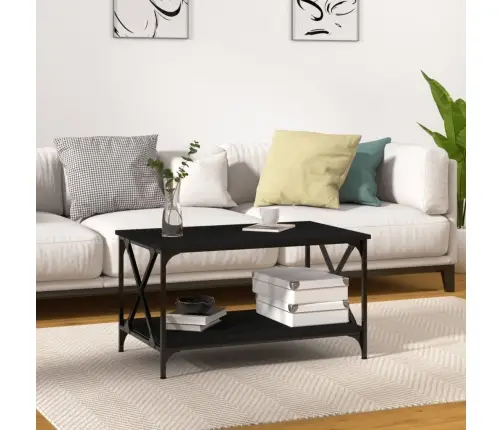 Kohvilaud, Must, 80 X 50 X 45 cm Tehispuit Ja Raud