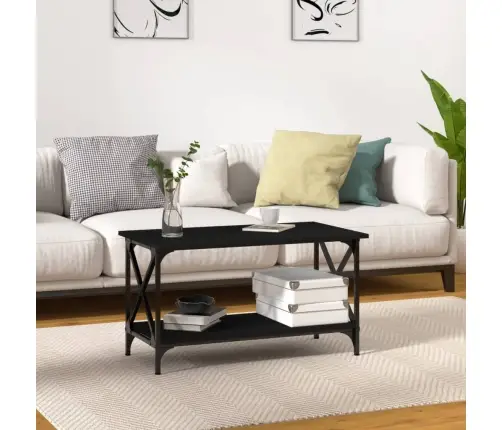 Kohvilaud, Must, 80 X 45 X 45 cm Tehispuit Ja Raud