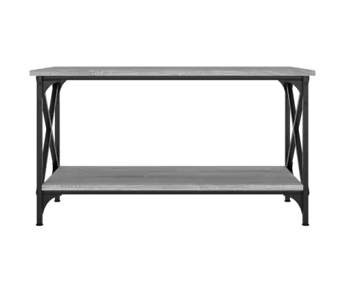 Kafijas Galdiņš, Pelēks, 80X45X45 Cm,Inženierijas Koks, Dzelzs Vidaxl