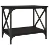 Šoninis Staliukas, Juodos Spalvos, 55X38X45cm Apdirbta Mediena