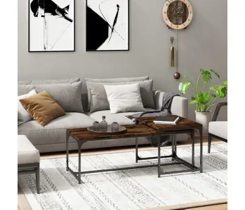 Kafijas Galdiņi, 2 Gab., Ozolkoka Krāsa, Inženierijas Koks Vidaxl