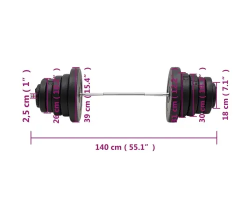 Svaru Stienis Ar Diskiem, 90 Kg Vidaxl
