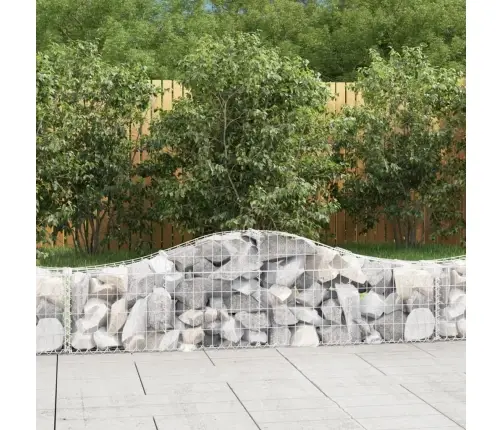 Arkveida Gabiona Grozi, 2 Gb., 200X30X40/60 Cm, Cinkota Dzelzs Vidaxl