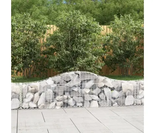 Arkveida Gabiona Grozi, 15 Gb., 200X30X40/60 Cm, Cinkota Dzelzs Vidaxl