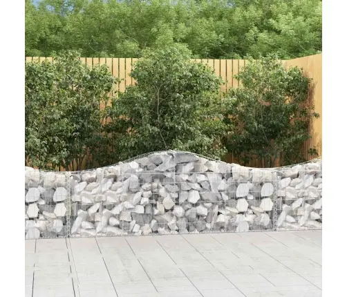 Arkveida Gabiona Grozi, 3 Gb., 200X30X60/80 Cm, Cinkota Dzelzs Vidaxl