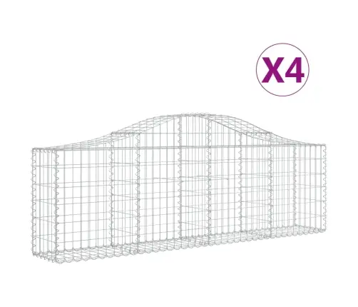 Arkveida Gabiona Grozi, 4 Gb., 200X30X60/80 Cm, Cinkota Dzelzs Vidaxl