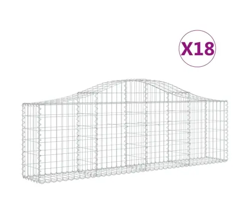 Kaarekujulised Gabioonkorvid 18 Tk, 200X30X60/80 cm Raud