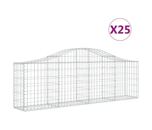Kaarekujulised Gabioonkorvid 25 Tk, 200X30X60/80 cm Raud