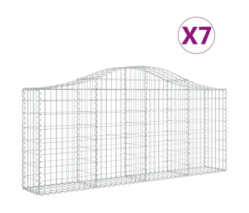 Kaarekujulised Gabioonkorvid 7 Tk, 200X30X80/100 cm Raud