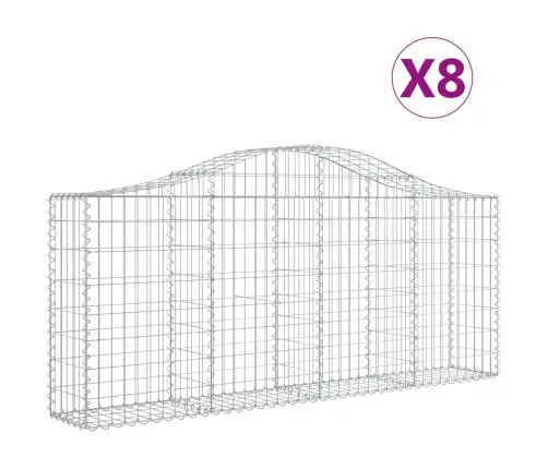 Kaarekujulised Gabioonkorvid 8 Tk, 200X30X80/100 cm Raud