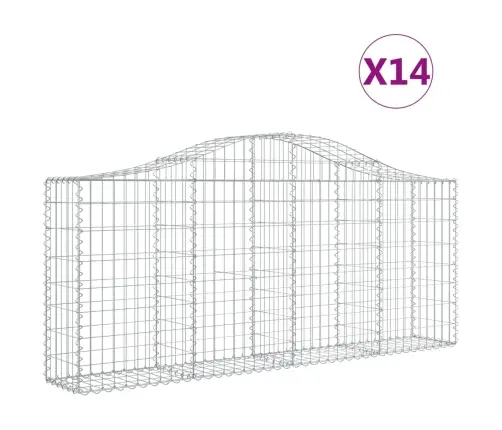 Išlenkti Gabiono Krepšiai, 14Vnt., 200X30X80/100cm Geležis