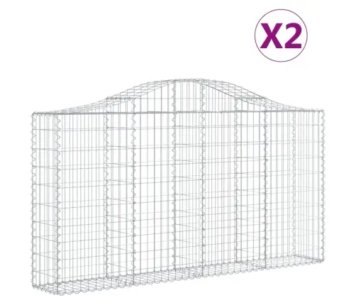 Arkveida Gabiona Grozi, 2 Gb., 200X30X100/120Cm, Cinkota Dzelzs Vidaxl