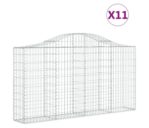 Išlenkti Gabiono Krepšiai, 11Vnt., 200X30X100/120cm Geležis