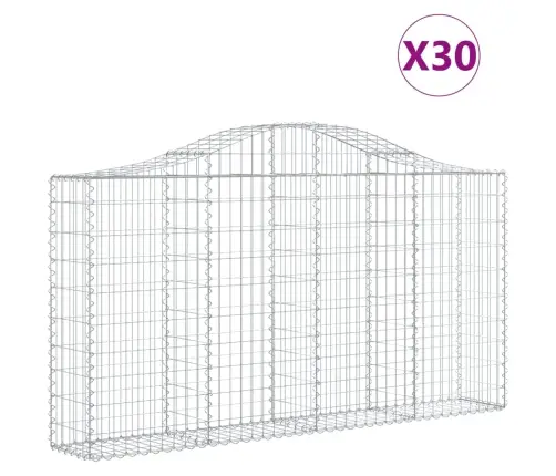 Arkveida Gabiona Grozi, 30Gb., 200X30X100/120Cm, Cinkota Dzelzs Vidaxl